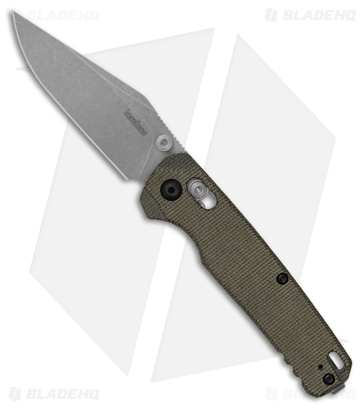 Kershaw Bel Air Clip Point MagnaCut DuraLock Knife Canvas Micarta (3.1" SW) 3 Kershaw Bel Air Clip Point MagnaCut DuraLock Knife Canvas Micarta (3.1" SW)