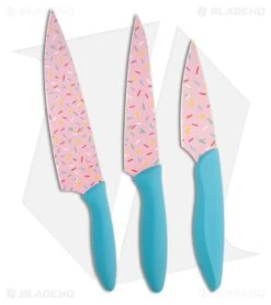 Kershaw 3-Piece Dessert Warrior® Edition Kitchen Knife Set Blue + Pink Donut