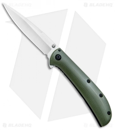 Kershaw Al Mar AM-3 Assisted Opening Knife Green G-10 (3" Satin) 2335GRN 3 Kershaw Al Mar AM-3 Assisted Opening Knife Green G-10 (3" Satin) 2335GRN