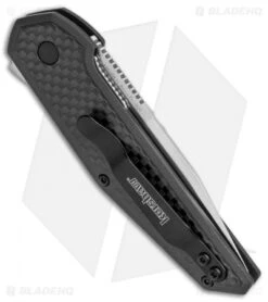 Kershaw Anso Fraxion Liner Lock Knife CF/Black G-10 (2.75" Satin) 1160SAT -Kershaw Store Kershaw Anso Fraxion LL CF Black G 10 1160SAT BHQ 79688 jr side