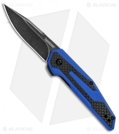 Kershaw Anso Fraxion Liner Lock Knife CF/Blue G-10 (2.75" Black SW) 1160BLUBW 3 Kershaw Anso Fraxion Liner Lock Knife CF/Blue G-10 (2.75" Black SW) 1160BLUBW