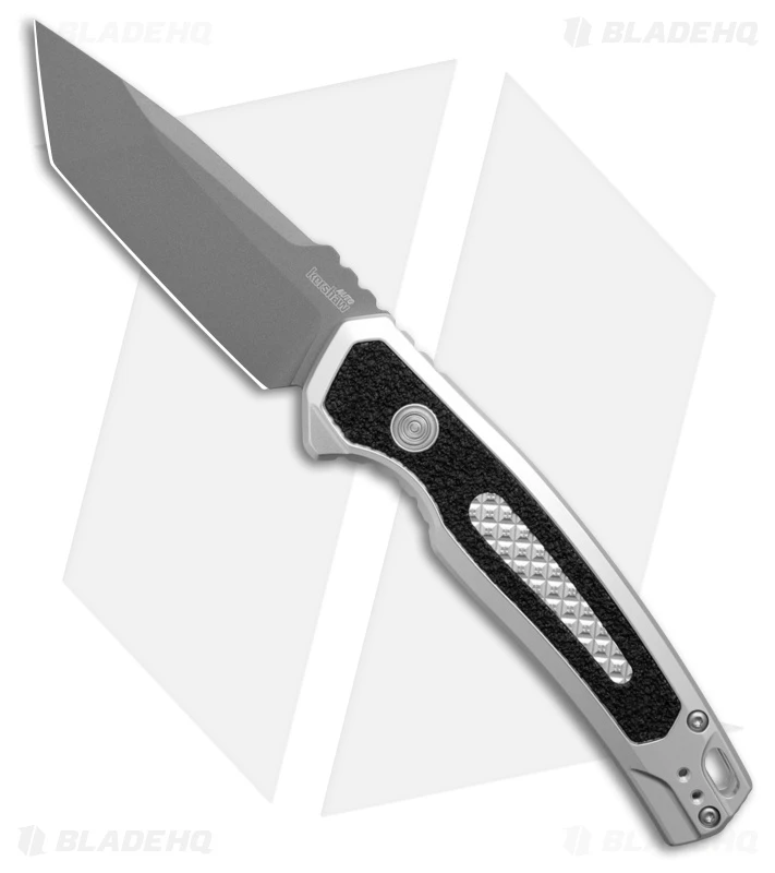 Kershaw Auto Launch 16 Button Lock Knife Raw Aluminum/Black Inserts (3.45" Gray) 3 Kershaw Auto Launch 16 Button Lock Knife Raw Aluminum/Black Inserts (3.45" Gray)