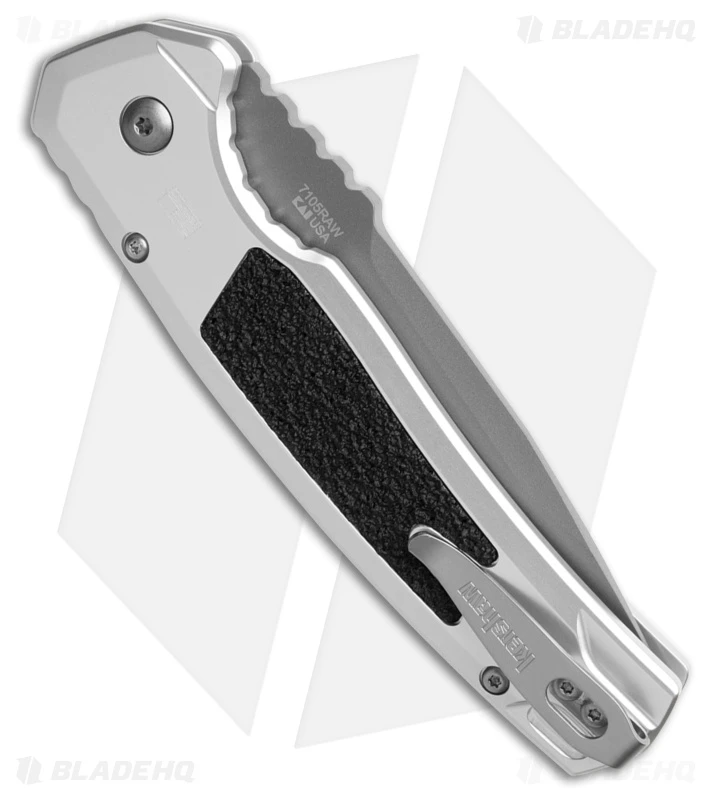 Kershaw Auto Launch 16 Button Lock Knife Raw Aluminum/Black Inserts (3.45" Gray) 5 Kershaw Auto Launch 16 Button Lock Knife Raw Aluminum/Black Inserts (3.45" Gray) - Image 3
