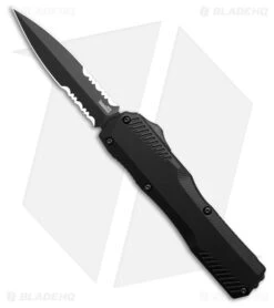 Kershaw Livewire OTF Automatic Knife D/E Black Aluminum (3.4" Black Serr)