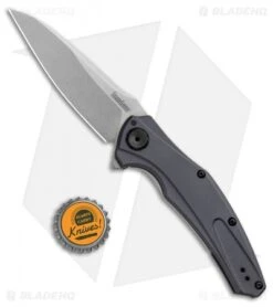 Kershaw Bareknuckle Sub Frame Lock Knife Gray Al (3.5" Stonewash) 7777 -Kershaw Store Kershaw Bareknuckle Sub FL Gray Aluminum SW 7777 BHQ 80586 jr bottlecap 2