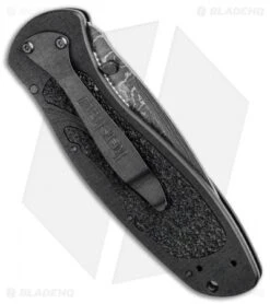 Kershaw Blur Assisted Opening Knife Black Aluminum (3.375" Damascus) 1670BLKDAM -Kershaw Store Kershaw Blur Assisted Opening Knife Black Aluminum Damascus 1670BLKDAM BHQ 107879 kp side jr