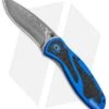 Kershaw Blur Assisted Opening Knife Blue Aluminum (3.375" Damascus) 1670NBDAM -Kershaw Store Kershaw Blur Assisted Opening Knife Blue Aluminum Damascus 1670NBDAM BHQ 107880 kp jr