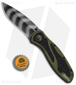 Kershaw Blur Assisted Opening Knife OD Green (3.375" Tiger Stripe) 1670OLTS -Kershaw Store Kershaw Blur OD Green Tiger Stripe 1670OLTS BHQ 55587 jr bottlecap 2