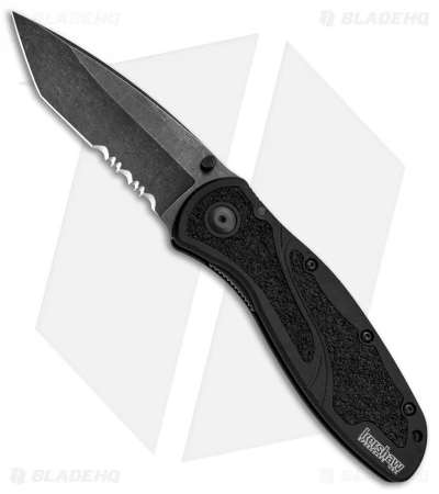 Kershaw Blur Tanto Assisted Opening Knife Black (3.375" BlackWash Serr) 3 Kershaw Blur Tanto Assisted Opening Knife Black (3.375" BlackWash Serr)