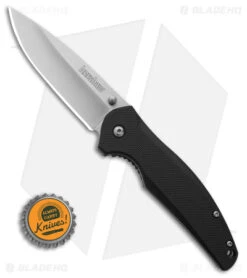 Kershaw Bowser Liner Lock Knife Black Nylon (3.25" Satin) -Kershaw Store Kershaw Bowser LLK Black Nylon 3in Satin BHQ 107942 td size