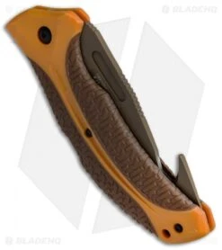 Kershaw Buck Commander Lonerock Folding Guthook Lock Back Knife (3.5" Brown) -Kershaw Store Kershaw Buck Commander Lonerock Folding Guthook Brown 1898GHORBRNBCX BHQ 51594 jr side