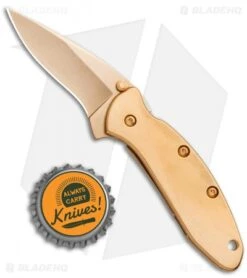 Kershaw Chive Assisted Opening Knife 24K Gold Plated (1.94" Gold) 1600G -Kershaw Store Kershaw Chive AO 24K Gold Plated KS1600G BHQ 86782 jr bottlecap