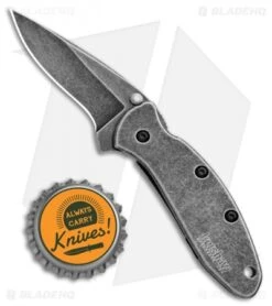 Kershaw Chive Assisted Opening Knife (1.94" Blackwash) 1600 -Kershaw Store Kershaw Chive Assisted Opening Blackwash KS1600BLKBW BHQ 100765 jr bottlecap