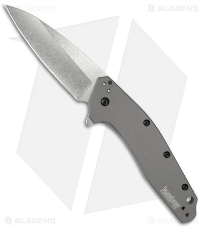 Kershaw Dividend Assisted Opening Knife Gray Aluminum (3" Stonewash) 1812GRY 3 Kershaw Dividend Assisted Opening Knife Gray Aluminum (3" Stonewash) 1812GRY