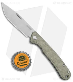 Kershaw Federalist Folding Knife Green Micarta (3.25" Stonewash) 4320 -Kershaw Store Kershaw Federalist Folding Green Micarta SW BHQ 139782 jr bottlecap