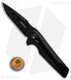 Kershaw Flythrough Frame Lock Knife (3" Black) 1988 -Kershaw Store Kershaw Flythrough Black BHQ 80578 er bottlecap