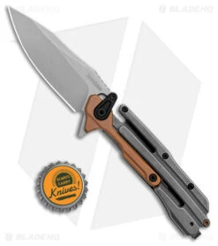 Kershaw Frontrunner Frame Lock Knife Black/Copper Steel (3.1" Stonewash) 2039 -Kershaw Store Kershaw Frontrunner Knife Black SW Copper SW BHQ 178502 jr bottlecap
