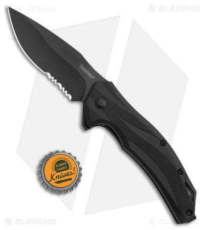 Kershaw Lateral Spring Assisted Knife Black GRN (3" Black Serr) 1645BLKST 6 Kershaw Lateral Spring Assisted Knife Black GRN (3" Black Serr) 1645BLKST - Image 4