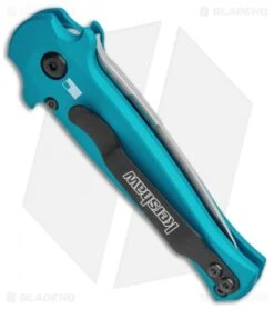 Kershaw Launch 12 Mini Stiletto Automatic Knife Teal (2.5" Stonewash) -Kershaw Store Kershaw Launch 12 CA Legal Stiletto Auto Teal SW KER7125TEALSW BHQ 115102 jr side