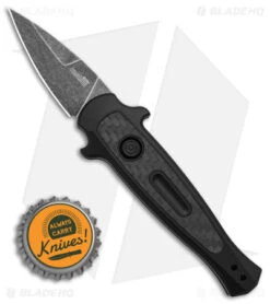 Kershaw Launch 12 CA Legal Mini Stiletto Automatic Knife Black/CF (1.9"Black SW) -Kershaw Store Kershaw Launch 12 CA Legal mini Stiletto Automatic Knife Black CF 1in Black SW BHQ 145122 td size