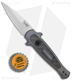 Kershaw Launch 12 Mini Stiletto Automatic Knife Gray/CF (2.5" Stonewash) 7125GRY -Kershaw Store Kershaw Launch 12 Mini Stiletto Auto Gray CF SW KER7125GRY BHQ 114043 jr bottlecap