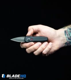 Kershaw Launch 4 CA Legal Automatic Knife (1.9" Damascus) BHQ Exclusive -Kershaw Store Kershaw Launch 4 CA Legal Automatic Knife Black 7500BL BHQ 34416 in hand web 5