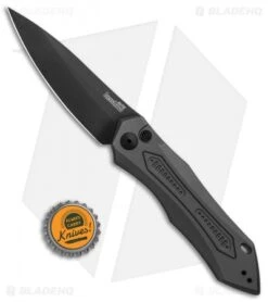Kershaw Launch 6 Automatic Knife Gray Aluminum (3.75" Black) 7800GRYBLK -Kershaw Store Kershaw Launch 6 Auto Gray Aluminum Black KER7800GRYBLK BHQ 91252 jr bottlecap