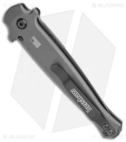 Kershaw Launch 8 Stiletto Automatic Knife Gray/CF (3.5" Black) -Kershaw Store Kershaw Launch 8 Stiletto Auto Gray CF Black BHQ 111461 jr side