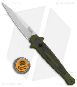 Kershaw Launch 8 Stiletto Automatic Knife Green/CF (3.5" Stonewash) 9 Kershaw Launch 8 Stiletto Automatic Knife Green/CF (3.5" Stonewash) -Kershaw Store Kershaw Launch 8 Stiletto Auto Green CF SW KER7150OLSW BHQ 105833 jr bottlecap