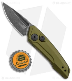 Kershaw Launch 9 Automatic Knife OD Green Aluminum (1.8" Black SW) 7250OLBW -Kershaw Store Kershaw Launch 9 Auto OD Green Blackwash BHQ 147570 jr bottlecap