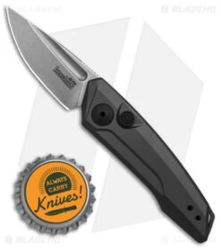 Kershaw Launch 9 Automatic Knife Drop Point Gray Aluminum (1.8" Stonewash) -Kershaw Store Kershaw Launch 9 Gray Automatic Knife Stonewash BHQ 145446 td size