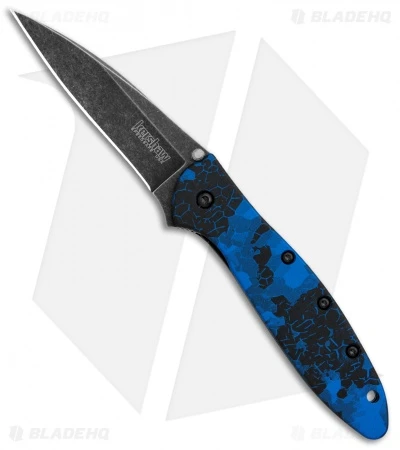 Kershaw Leek Spring Assisted Knife A/O Digital Blue (3" Black SW) 1660DBLU 3 Kershaw Leek Spring Assisted Knife A/O Digital Blue (3" Black SW) 1660DBLU