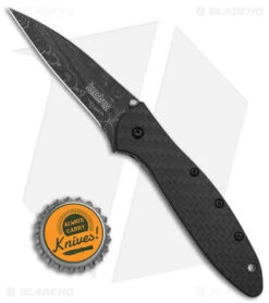 Kershaw Leek Assisted Opening Knife CF (3.4" Damascus) 9 Kershaw Leek Assisted Opening Knife CF (3.4" Damascus) -Kershaw Store Kershaw Leek AO CF Damascus BHQ 165799 td size