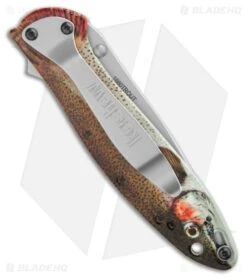 Kershaw Leek Assisted Opening Knife Rainbow Trout (3" Bead Blast) 1660TROUT -Kershaw Store Kershaw Leek Assisted Opening Knife Trout Bead Blast BHQ 209735 kr side large