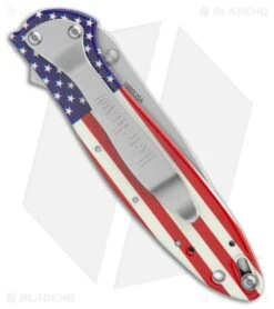 Kershaw Leek Assisted Opening Knife USA Flag (3" Bead Blast) 1660USA -Kershaw Store Kershaw Leek Assisted Opening Knife USA Flag Bead Blast BHQ 209736 kr side large