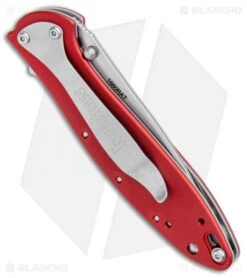 Kershaw Leek Assisted Opening Liner Lock Knife Red Snap On (3" Bead Blast) -Kershaw Store Kershaw Leek Assited Opening LL Red Snap On BB KS1660RAT BHQ 99879 jr side