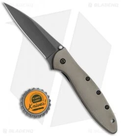 Kershaw Leek Assisted Opening Knife Gray Stainless Steel (3" Gray) 1660GRY -Kershaw Store Kershaw Leek LL A O Gray Bronze Black BHQ 117600 jr bottlecap