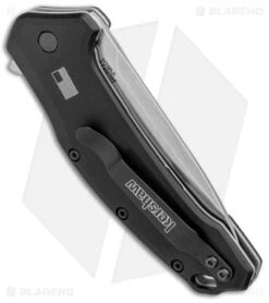 Kershaw Link Drop Point Knife Black (3.25" M390 Stonewash) 1776BLK 8 Kershaw Link Drop Point Knife Black (3.25" M390 Stonewash) 1776BLK -Kershaw Store Kershaw Link DP Black SW 1776BLK BHQ 75307 jr side 2