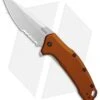 Kershaw Link Drop Point Knife Flat Dark Earth Aluminum (3.25" Stonewash Serr) -Kershaw Store Kershaw Link Drop Point Flat Dark Earth Aluminum SW Serr BHQ 85192 er