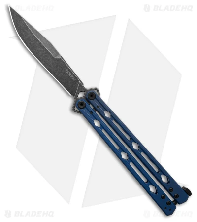 Kershaw Lucha Balisong Butterfly Knife Blue (4.5" Blackwash) 5150BLUBW 3 Kershaw Lucha Balisong Butterfly Knife Blue (4.5" Blackwash) 5150BLUBW