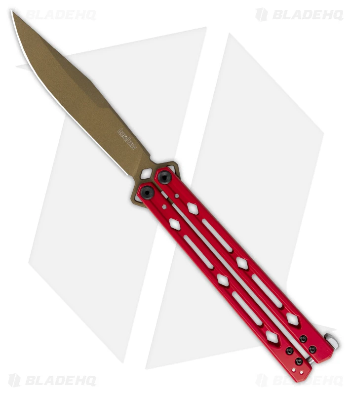 Kershaw Lucha Balisong Butterfly Knife Red (4.5" Bronze) KS5150REDBRZ 3 Kershaw Lucha Balisong Butterfly Knife Red (4.5" Bronze) KS5150REDBRZ