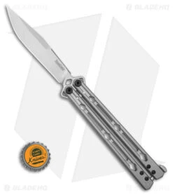 Kershaw Lucha Balisong Butterfly Knife Stainless Steel (4.5" Stonewash) 5150 -Kershaw Store Kershaw Lucha Balisong Butterfly Knife Stainless Steel 4in SW BHQ 105983 td size