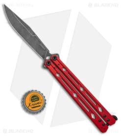 Kershaw Lucha Balisong Butterfly Knife Red (4.5" Blackwash) 5150RDBW -Kershaw Store Kershaw Lucha Balisong Butterfly Red Blackwash 5150RDBW BHQ 117070 jr bottlecap large