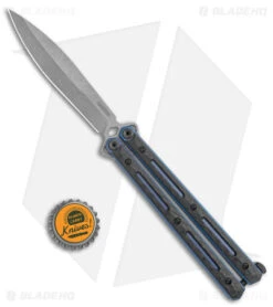 Kershaw Lucha Balisong Butterfly Knife Carbon Fiber/Ti (4.7" SW 20CV) 5150CF -Kershaw Store Kershaw Lucha CF Blue SW jr bottlecap