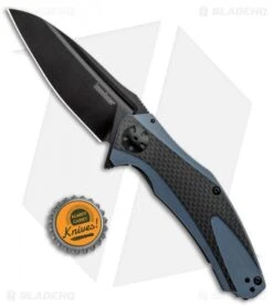 Kershaw Natrix XL Sub-Frame Lock Knife Blue G-10/CF (3.75" Black) 7008CFBLK -Kershaw Store Kershaw Natrix Sub FL Carbo Blue CF KS7008CFBLK BHQ 92438 jr bottlecap
