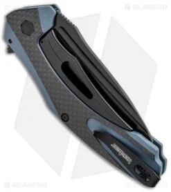 Kershaw Natrix XL Sub-Frame Lock Knife Blue G-10/CF (3.75" Black) 7008CFBLK -Kershaw Store Kershaw Natrix Sub FL Carbo Blue CF KS7008CFBLK BHQ 92438 jr side