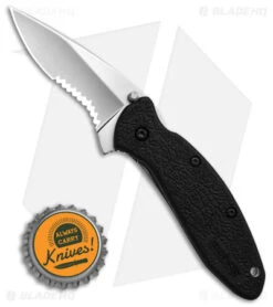 Kershaw Scallion Assisted Opening Knife Black GFN (2.25" Bead Blast Serr) 1620ST -Kershaw Store Kershaw Scallion Assisted Opening Knife Black GFN 2in Bead Blast Serr BHQ 6782 td size