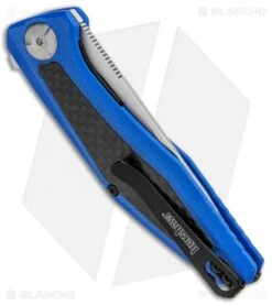 Kershaw Sinkevich Atmos Liner Lock Knife Blue G-10/Carbon Fiber (3" Satin) -Kershaw Store Kershaw Sinkevich Atomost LL Blue G 10 CF Satin KS4037BLU BHQ 90130 jr side