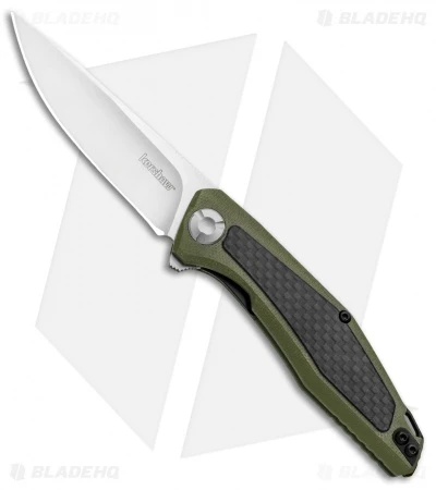 Kershaw Sinkevich Atmos Liner Lock Knife OD Green G-10/Carbon Fiber (3" Satin) 3 Kershaw Sinkevich Atmos Liner Lock Knife OD Green G-10/Carbon Fiber (3" Satin)