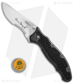 Kershaw Steven Seagal 1680ST Liner Lock Knife Ray Skin (3.5" Polish Serr) XXXX -Kershaw Store Kershaw Steven Seagal 1680ST ray skin polish serr BHQ 67699 er size